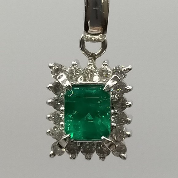 Jewelry Pendant Head Emerald 0.39ct Platinum swank - Picture 7 of 9